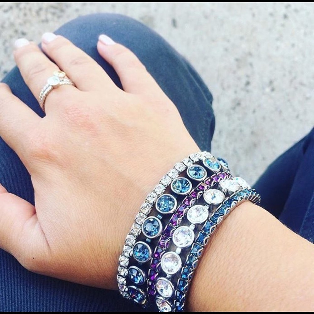 Touchstone Crystal by Swarovski ICE BRACELET rhodium with white crystals BNIB - Picture 4 of 6